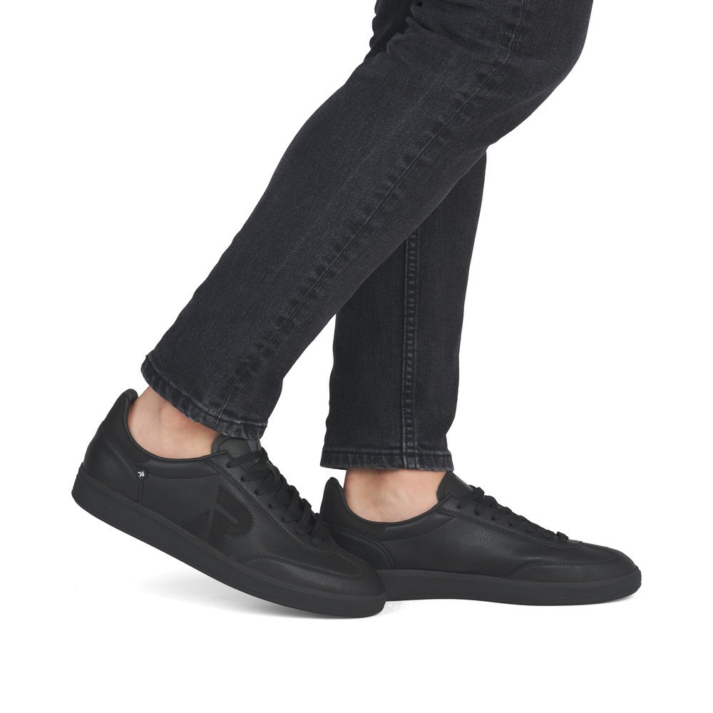 Rieker U2200-02 Men's Leather Sneaker Black