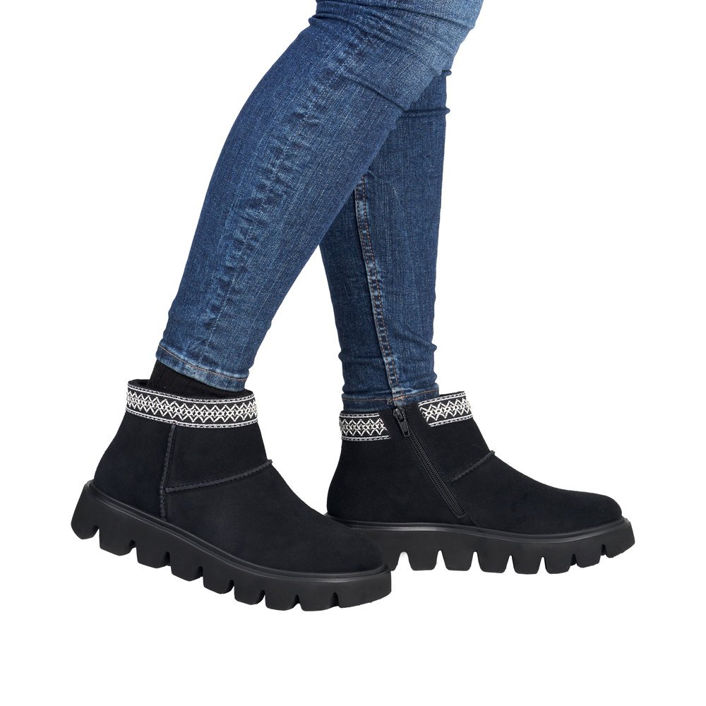 Rieker W2074-00 Anatomic Leather Boot Black