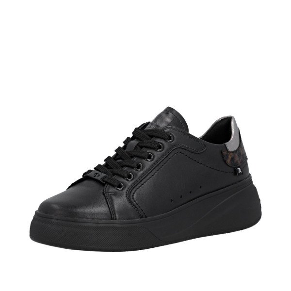 Rieker W2303-00 Ανατομικά Δερμάτινα Sneaker Μαύρα