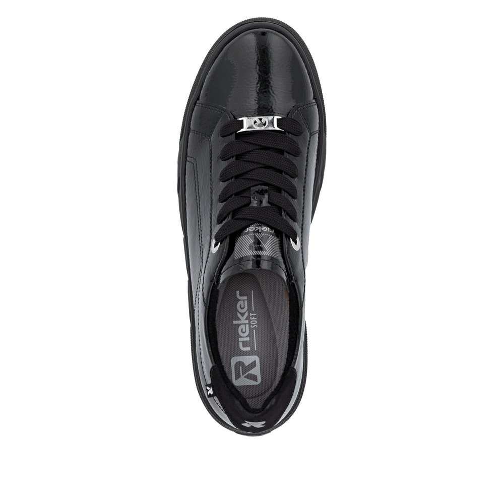 Rieker W2601-00 Anatomical Leather Sneaker Black
