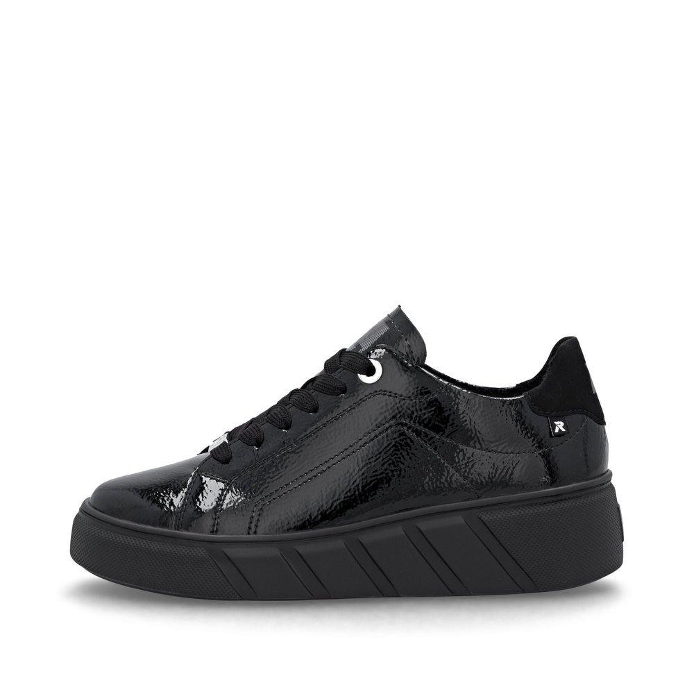 Rieker W2601-00 Anatomical Leather Sneaker Black