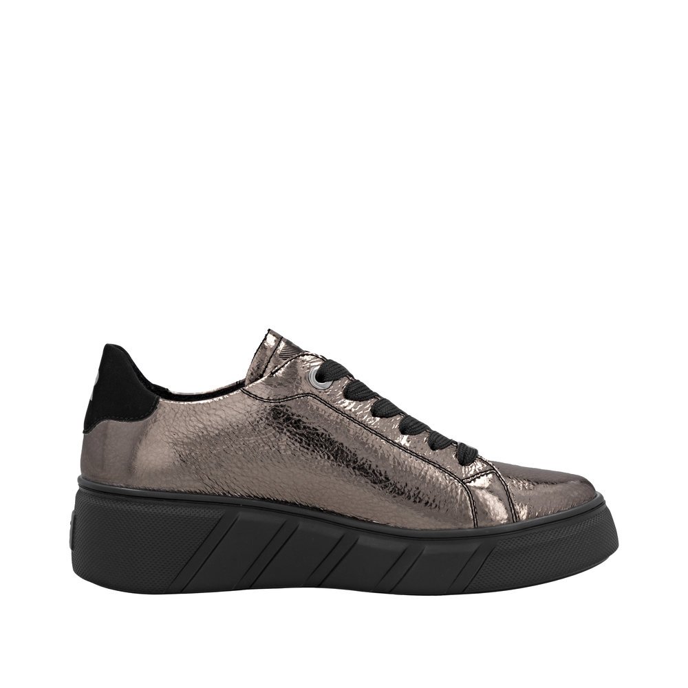 Rieker W2601-91 Ανατομικά Δερμάτινα Sneaker Μπρονζέ