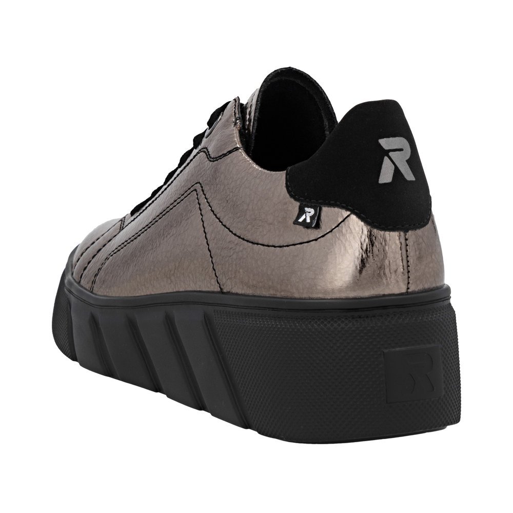 Rieker W2601-91 Ανατομικά Δερμάτινα Sneaker Μπρονζέ