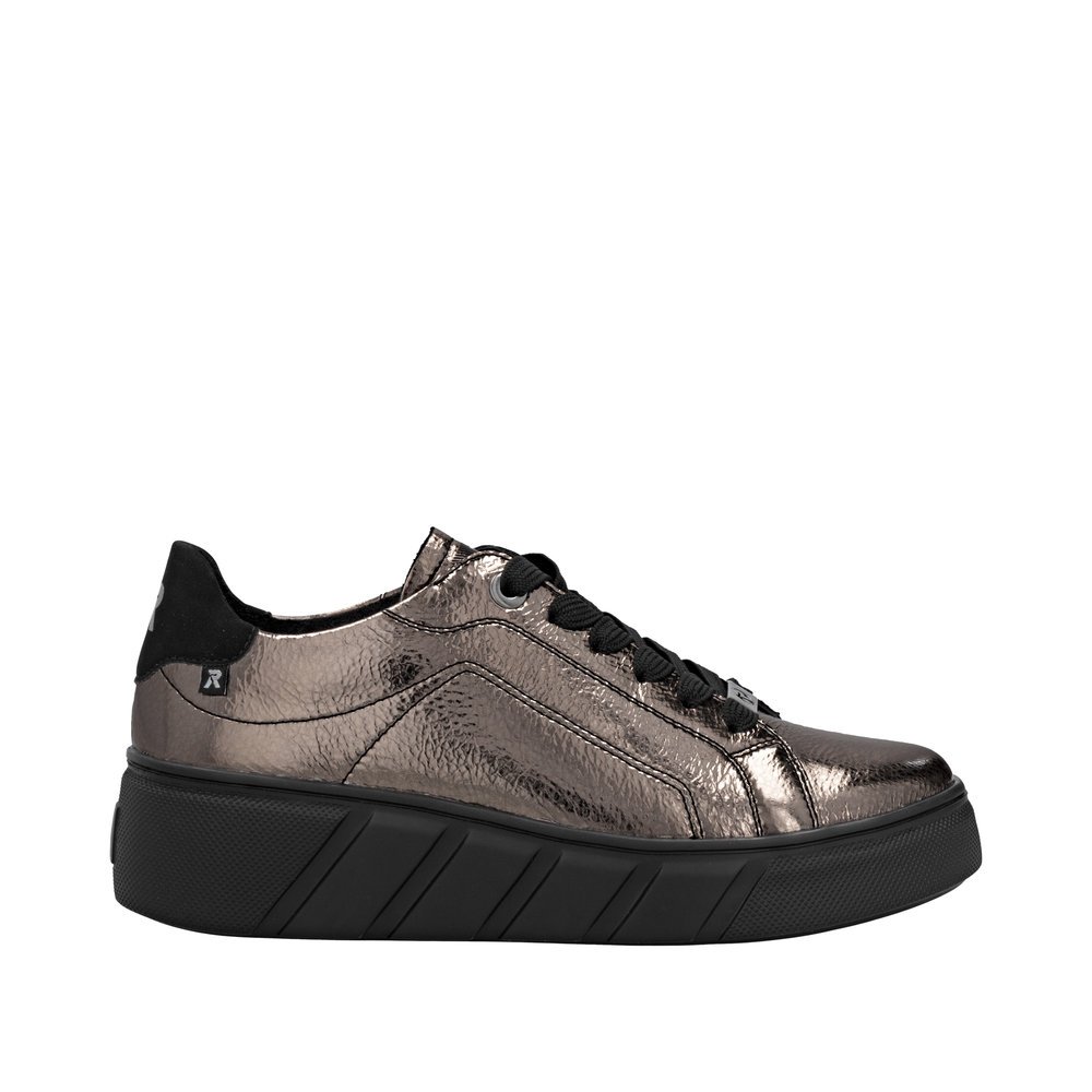 Rieker W2601-91 Ανατομικά Δερμάτινα Sneaker Μπρονζέ