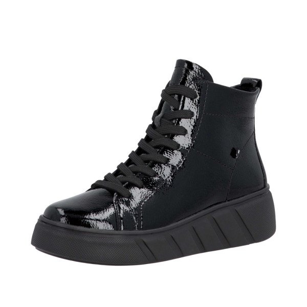 Rieker W2661-01 Ανατομικό Δερμάτινο Μποτάκι Μαύρο