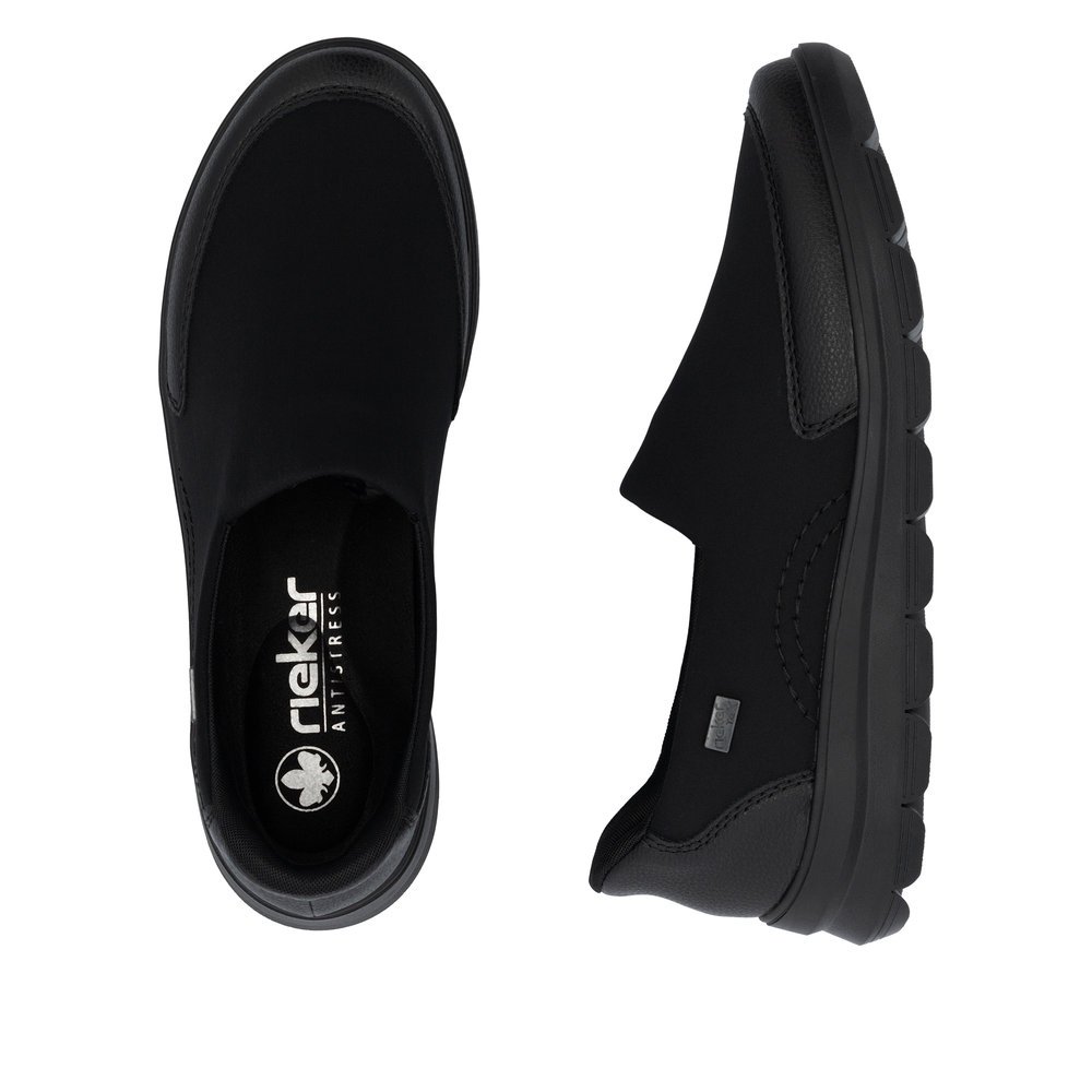 Rieker Z0054-00 Ανατομικό Δερμάτινο Sneaker Μαύρο