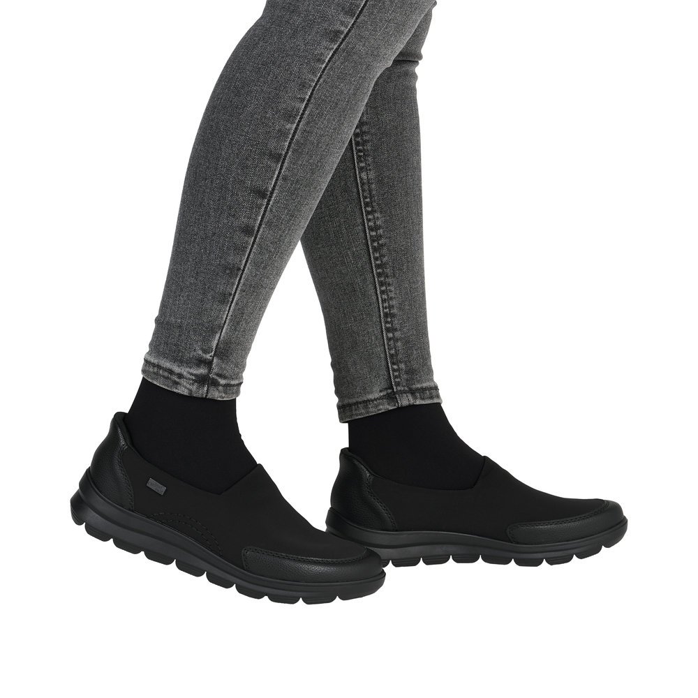 Rieker Z0054-00 Ανατομικό Δερμάτινο Sneaker Μαύρο