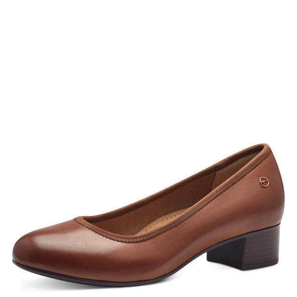 Tamaris 52300-43-305 Anatomical Leather Pump Tan 5cm Tamaris 52300-43-305 Anatomical Leather Pump Tan 5cm
