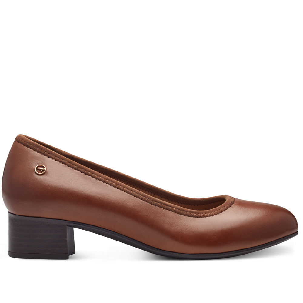 Tamaris 52300-43-305 Anatomical Leather Pump Tan 5cm Tamaris 52300-43-305 Anatomical Leather Pump Tan 5cm