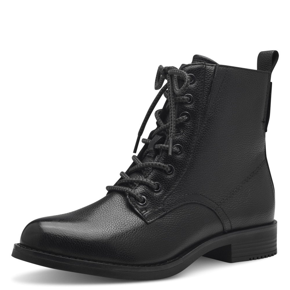 Tamaris 55100-43-001 Anatomical Leather Combat Boot Black Tamaris 55100-43-001 Anatomical Leather Combat Boot Black