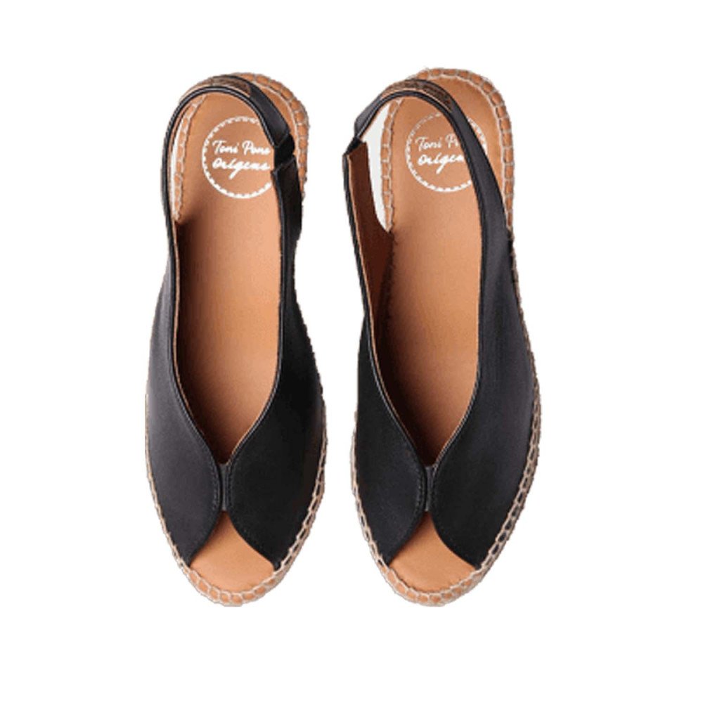 Toni Pons Laila-01 Leather Espadrille Black 7cm Toni Pons Laila-01 Leather Espadrille Black 7cm