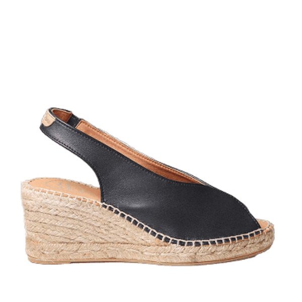 Toni Pons Laila-01 Leather Espadrille Black 7cm Toni Pons Laila-01 Leather Espadrille Black 7cm