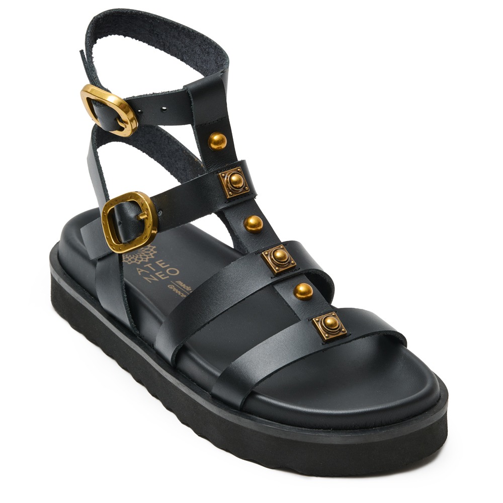 Ateneo 51307-01 Δερμάτινο Σανδάλι Μαύρο φωτογραφία