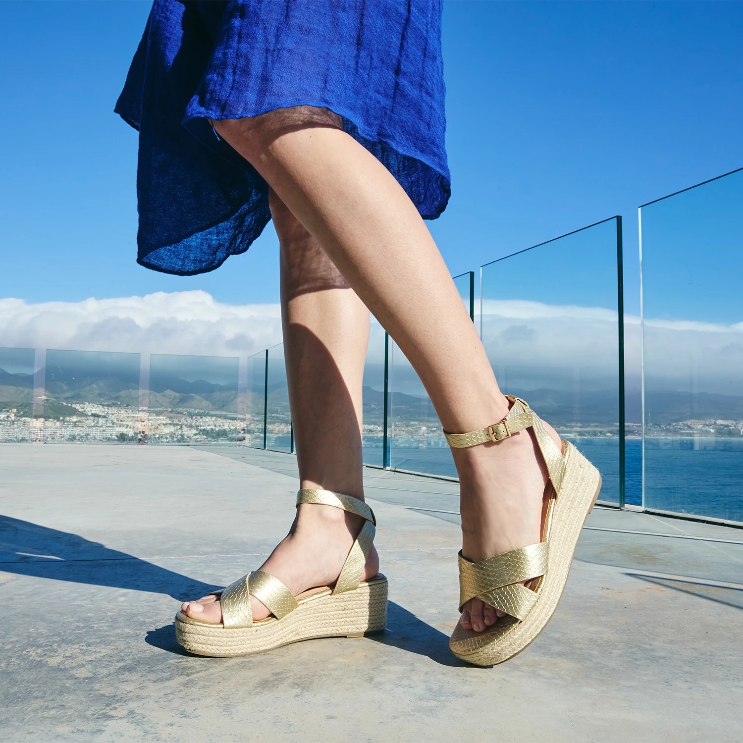 Andres Machado 6039-06 Πλατφόρμα Χρυσή 8.5cm φωτογραφία