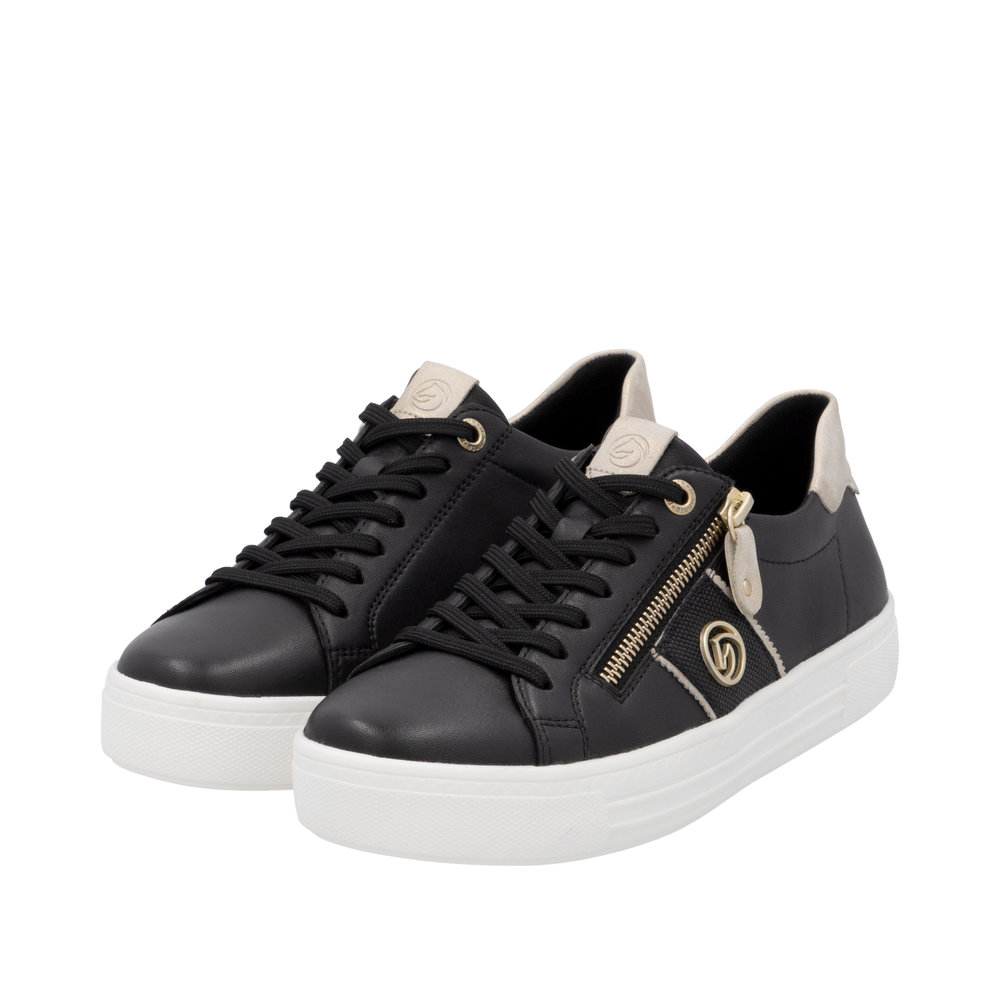 Remonte D0919-03 Ανατομικό Δερμάτινο Sneaker Μαύρο φωτογραφία