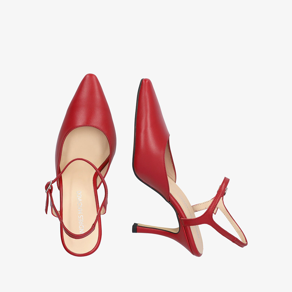 Andres Machado Odile-14 Δερμάτινη Γόβα Κόκκινη 8,5cm φωτογραφία