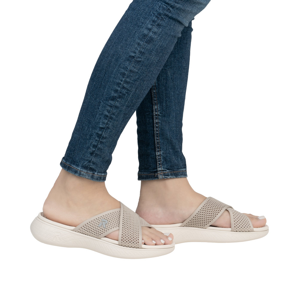 Rieker V2105-60 Ανατομικό Πέδιλο Μπεζ φωτογραφία