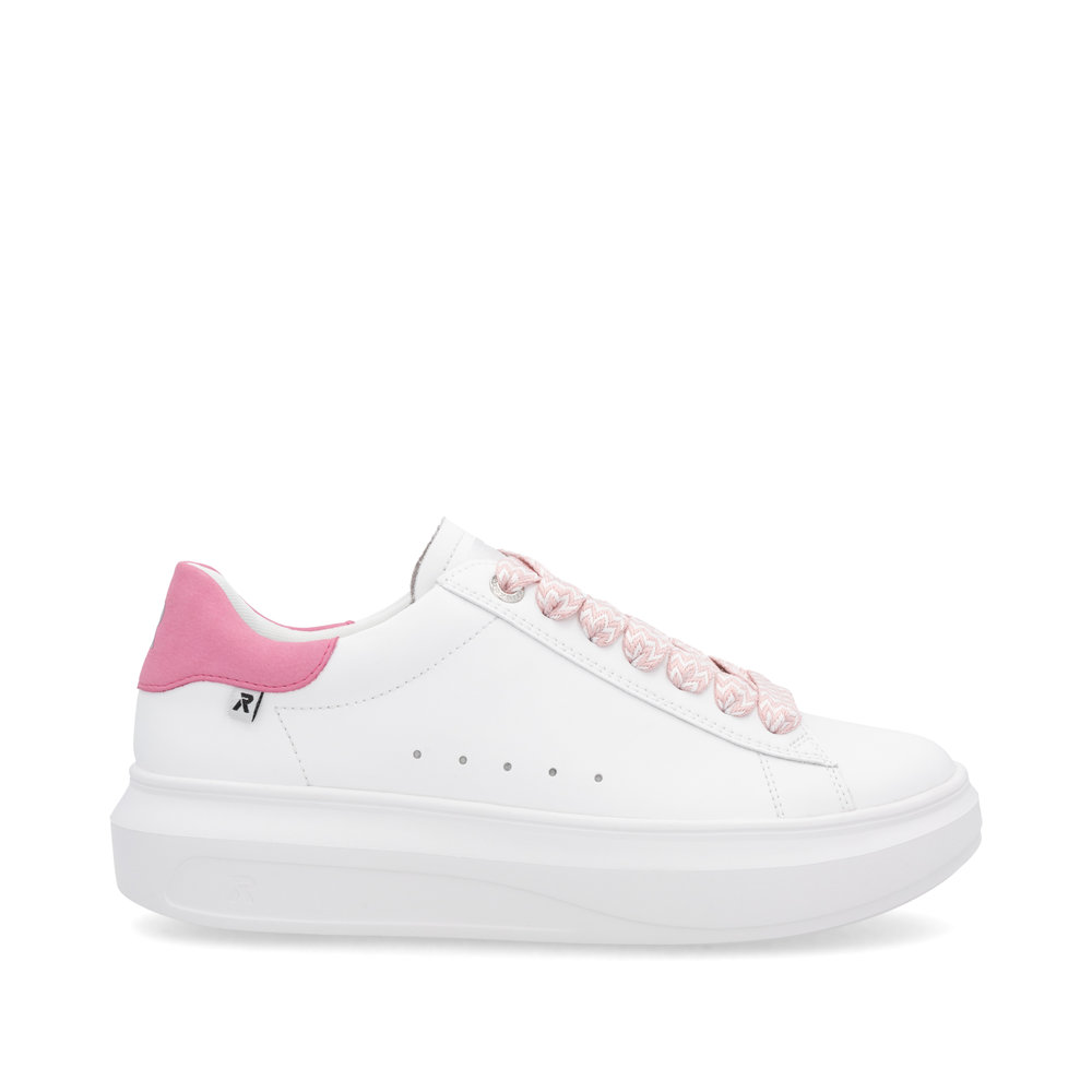 Rieker_Revolution Rieker W1201-82 Ανατομικά Sneaker Λευκό Ροζ