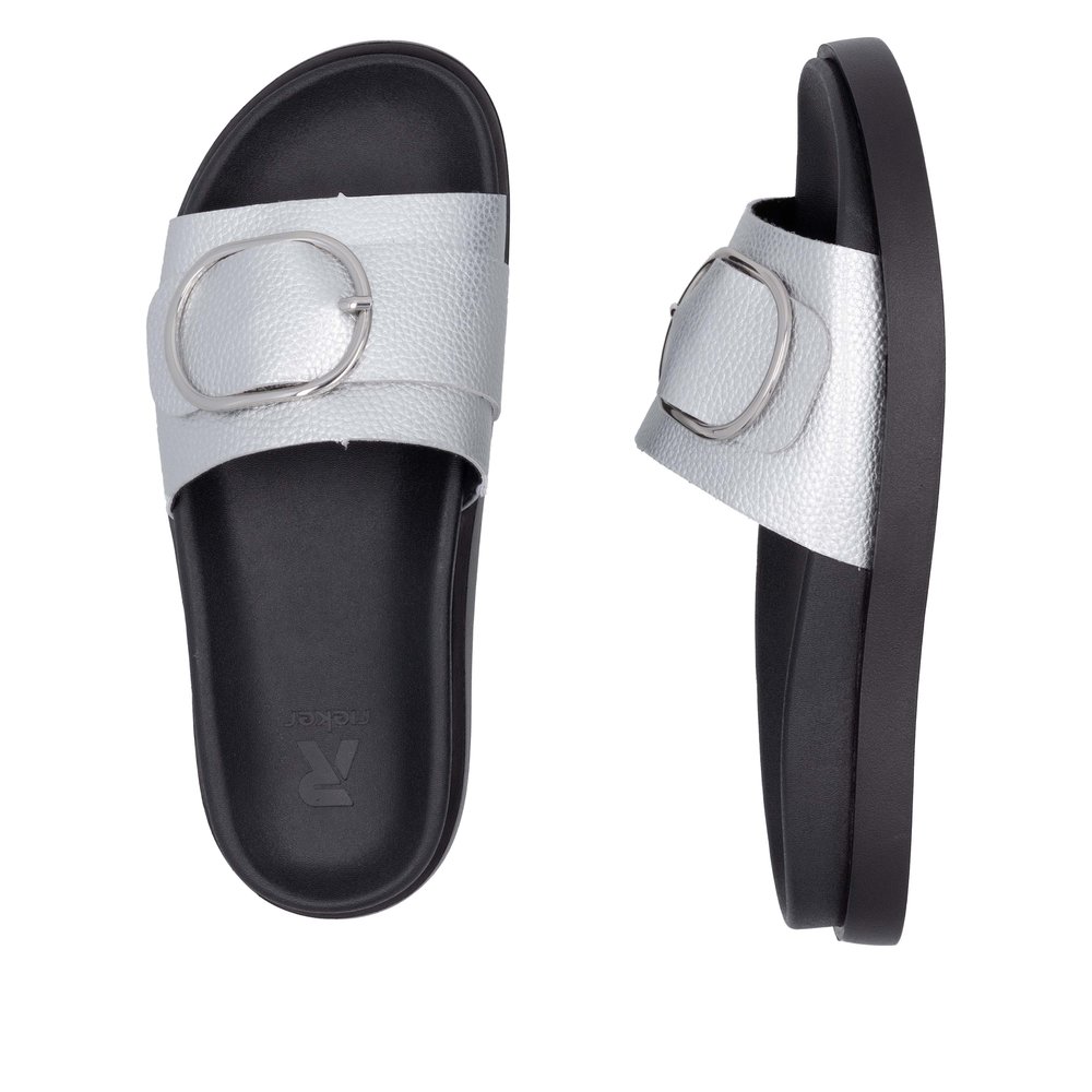 Rieker W1453-90 Ανατομικό Πέδιλο Ασημί 3cm φωτογραφία