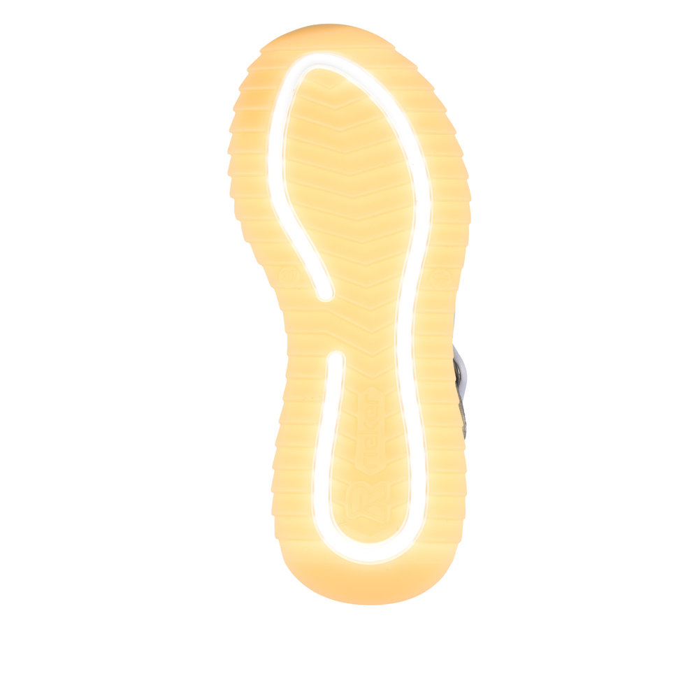 Rieker W2950-90 Ανατομικό Δερμάτινο Πέδιλο Ασημί Χρυσό 3,5cm φωτογραφία