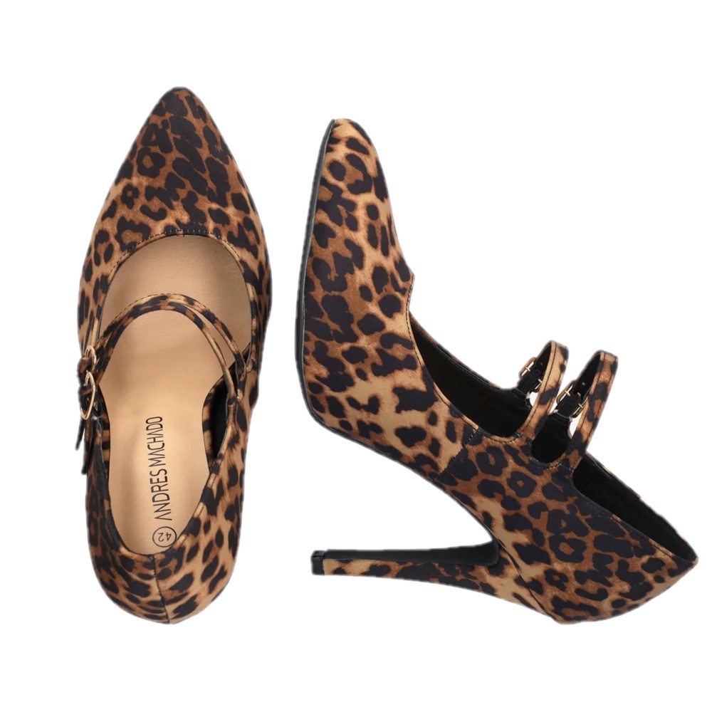 Andres Machado 6046-20 Γόβα Λεοπάρ 12cm φωτογραφία