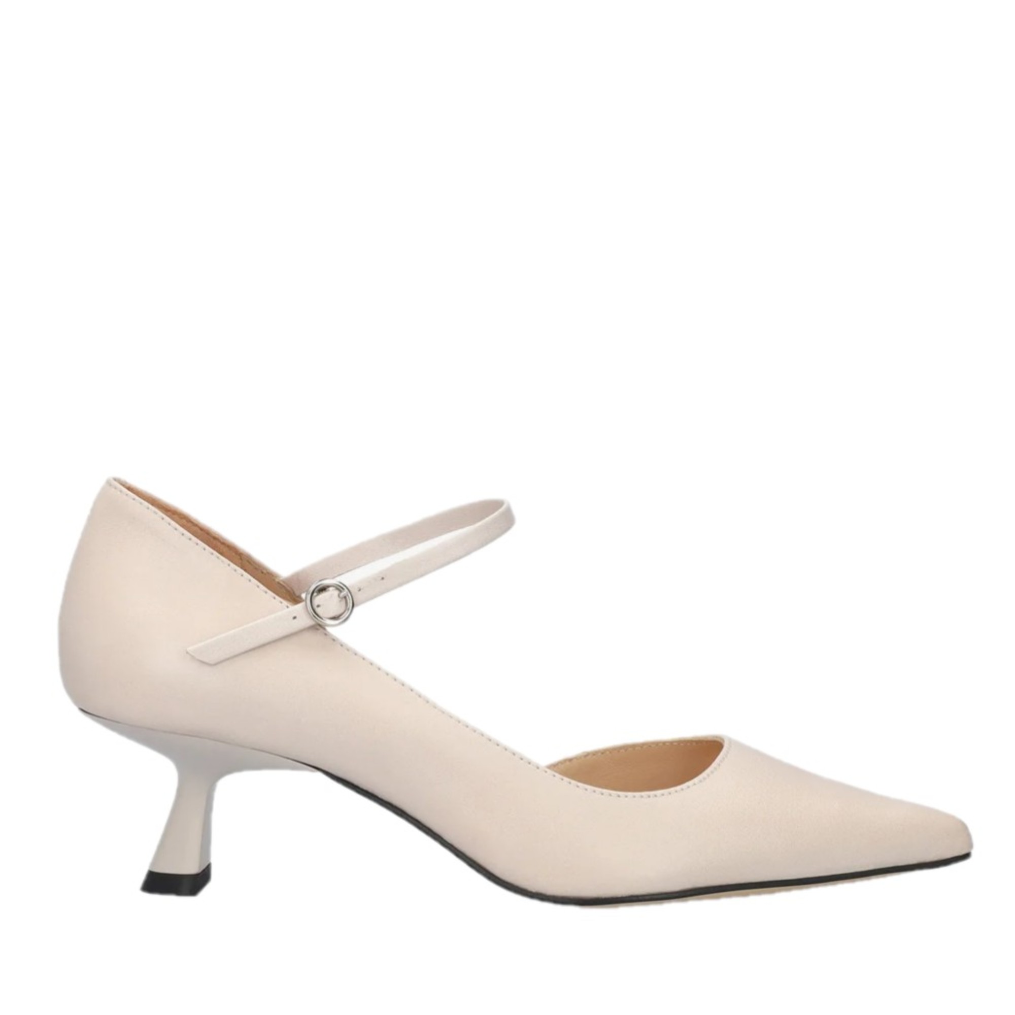 Andres Machado Andres Machado Mariola-02 Δερμάτινη Γόβα Λευκή 6cm