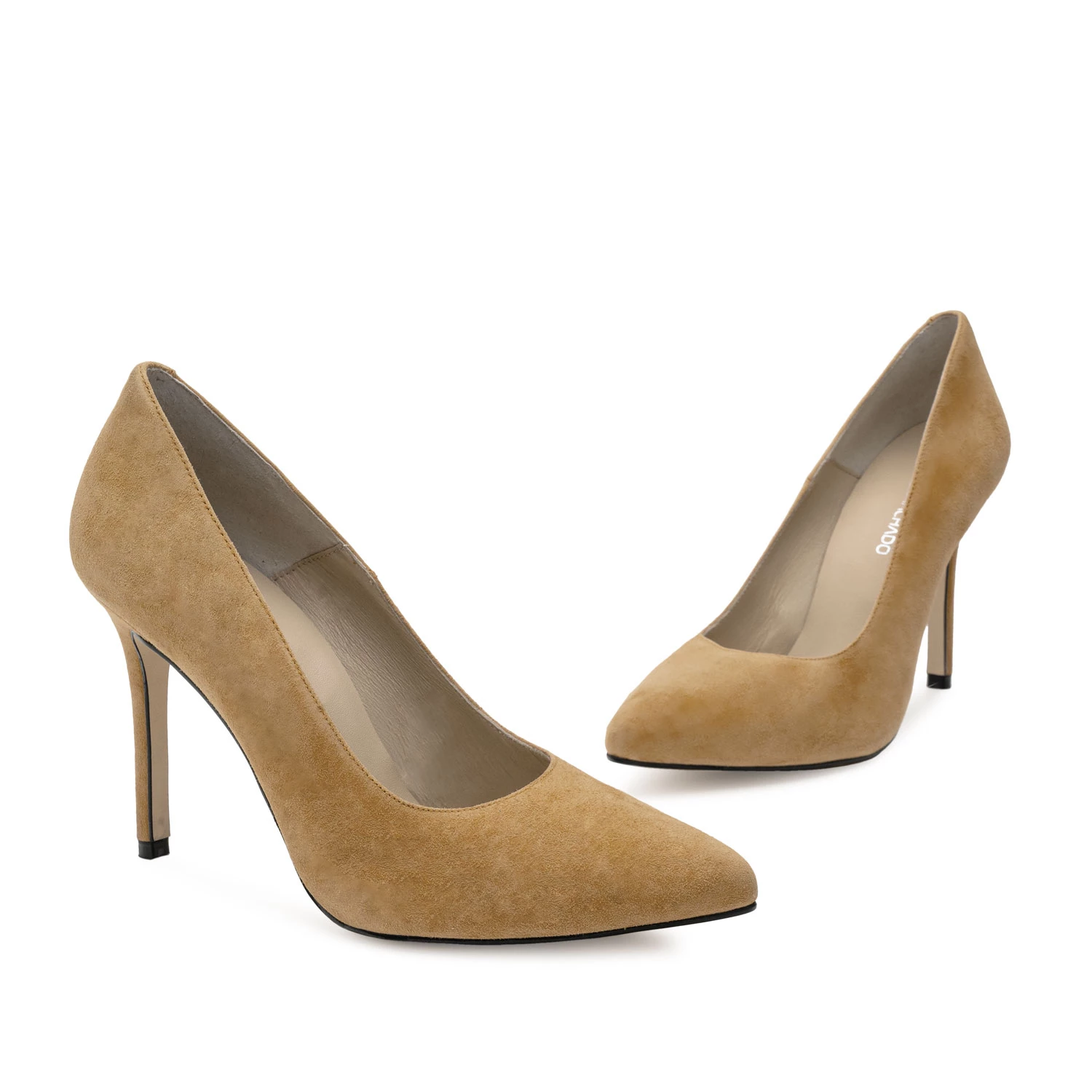 Andres Machado Diana-32 Δερμάτινη Γόβα Κάμελ 11.5cm φωτογραφία