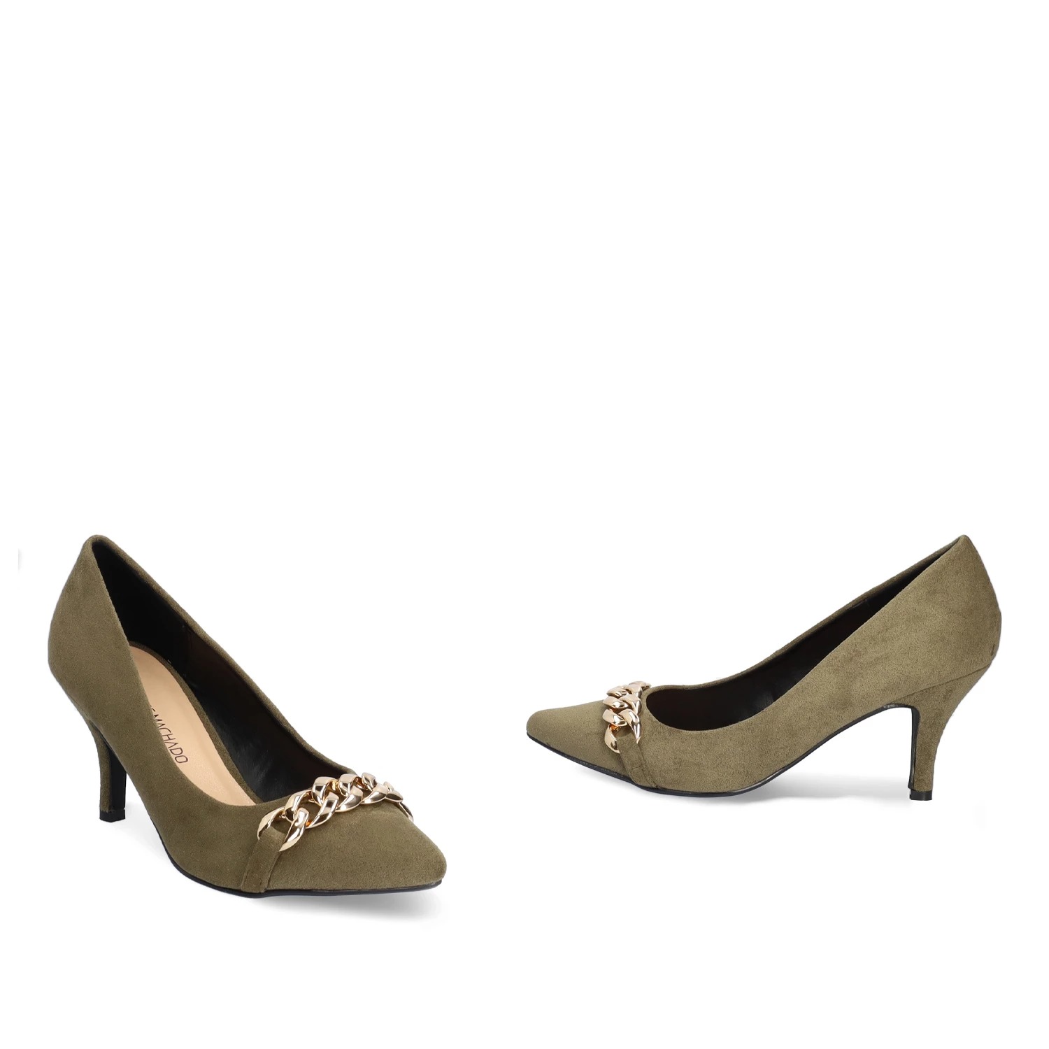 Andres Machado AM5586-19 Γόβα Χακί 8cm φωτογραφία