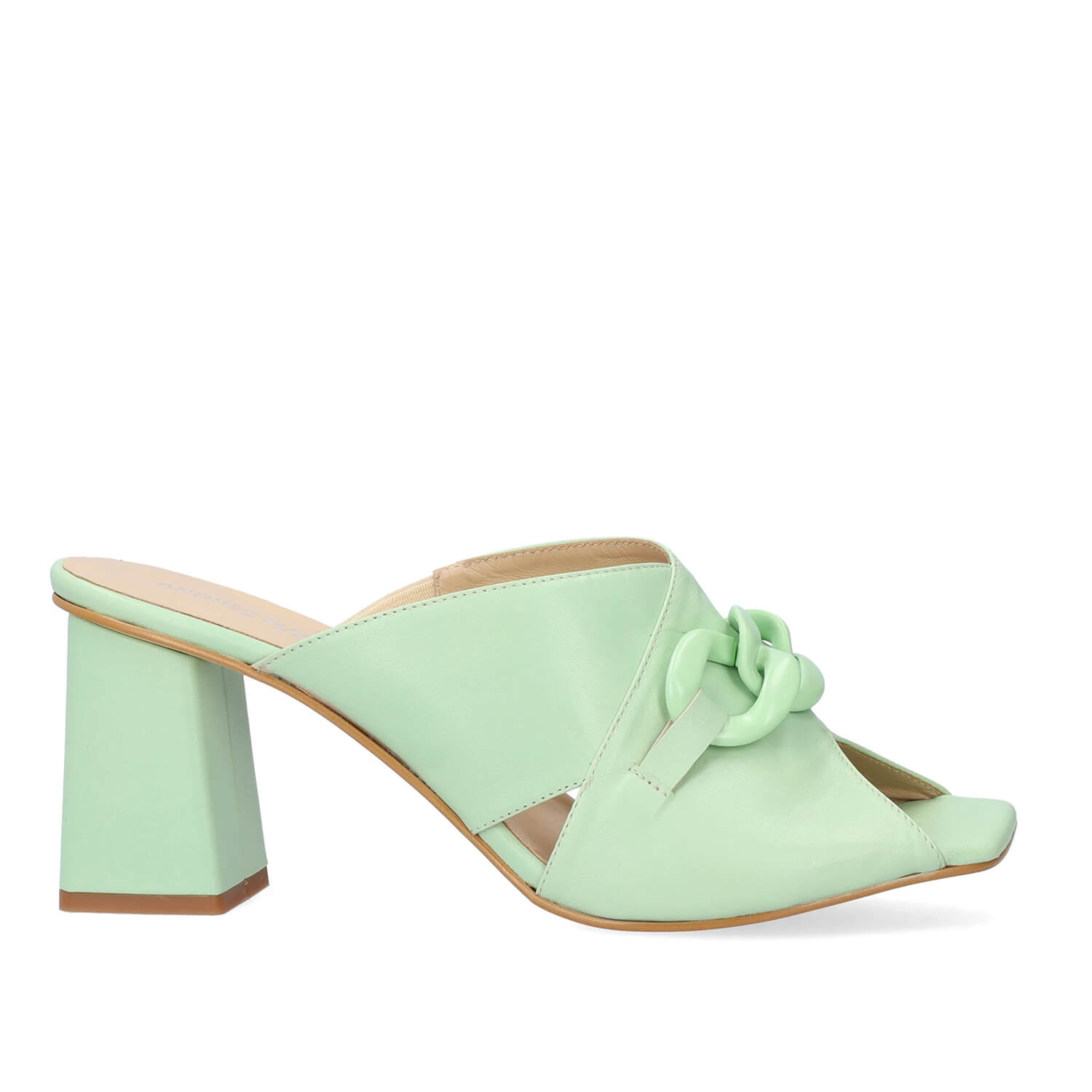 Andres Machado Andres Machado Marina-19 Δερμάτινο Mule Μεντα 7,5cm
