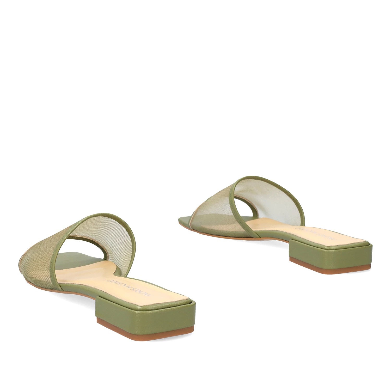 Andres Machado Selma-19 Δερμάτινο Πέδιλο Χακί 2,5cm φωτογραφία