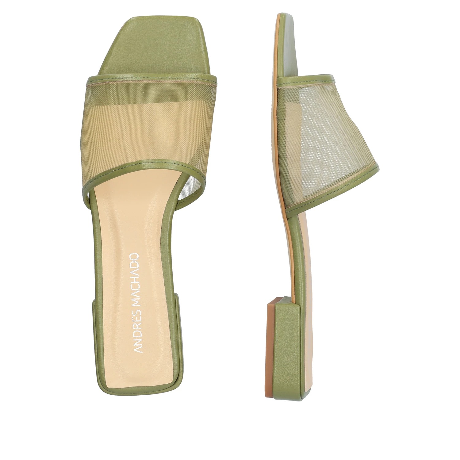 Andres Machado Selma-19 Δερμάτινο Πέδιλο Χακί 2,5cm φωτογραφία