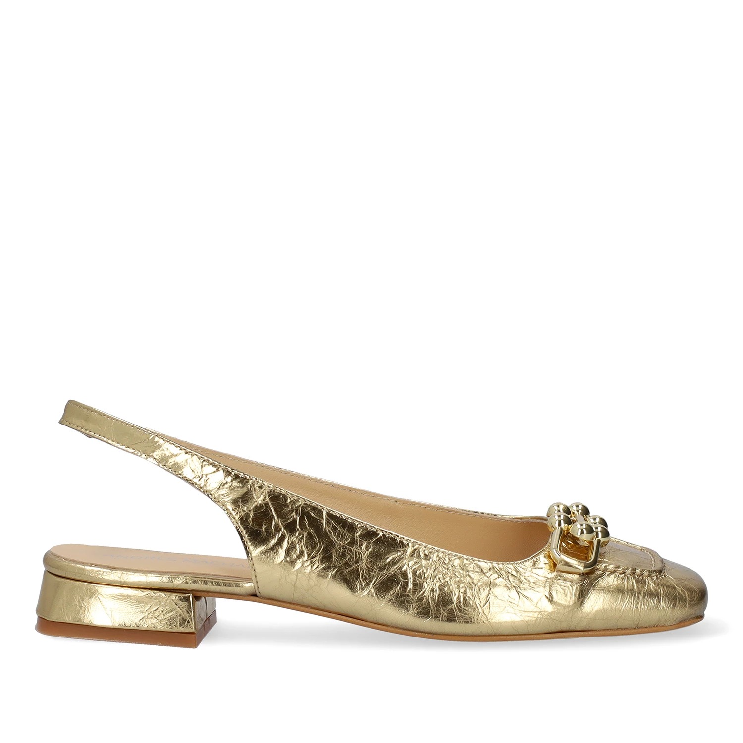 Andres Machado Andres Machado Victoria-06 Δερμάτινη Γόβα Χρυσή 3cm