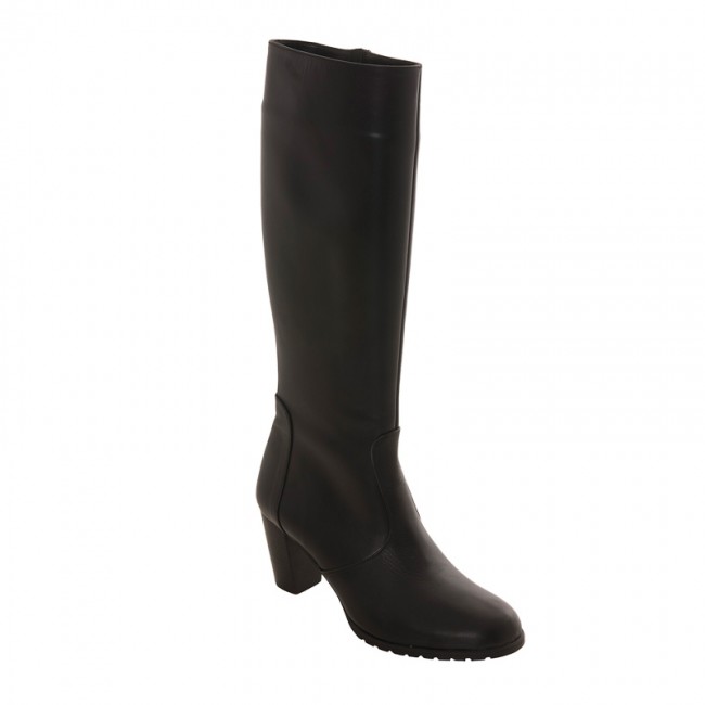 Bigshoes Bigshoes MX50265 Δερμάτινη Μπότα Μαύρη 7.5cm