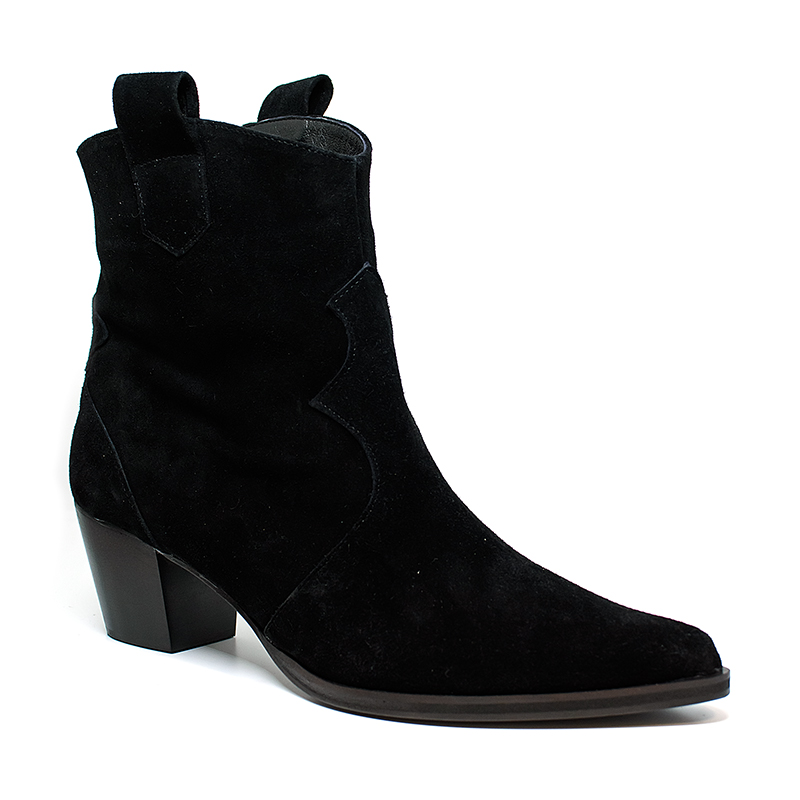 Bigshoes Bigshoes MX1921-01kst Δερμάτινο Μποτάκι Μαύρο Καστόρι 6cm