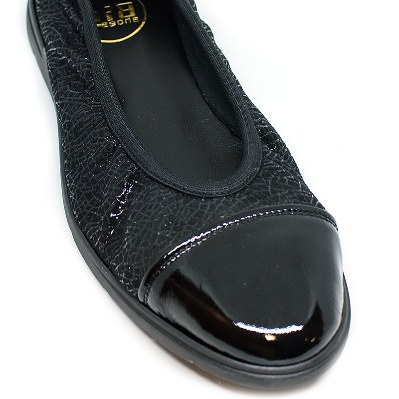 Bigshoes GA1133-01SN Δερμάτινη Μπαλαρίνα Μαύρη φωτογραφία