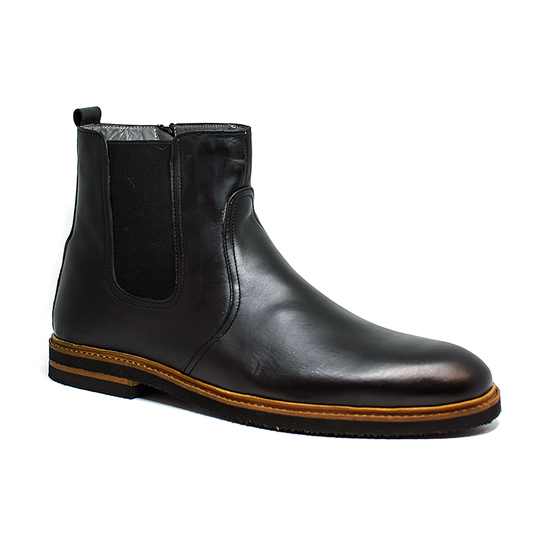 Bigshoes Bigshoes KL37212-01 Δερμάτινο Μποτάκι Μαύρο