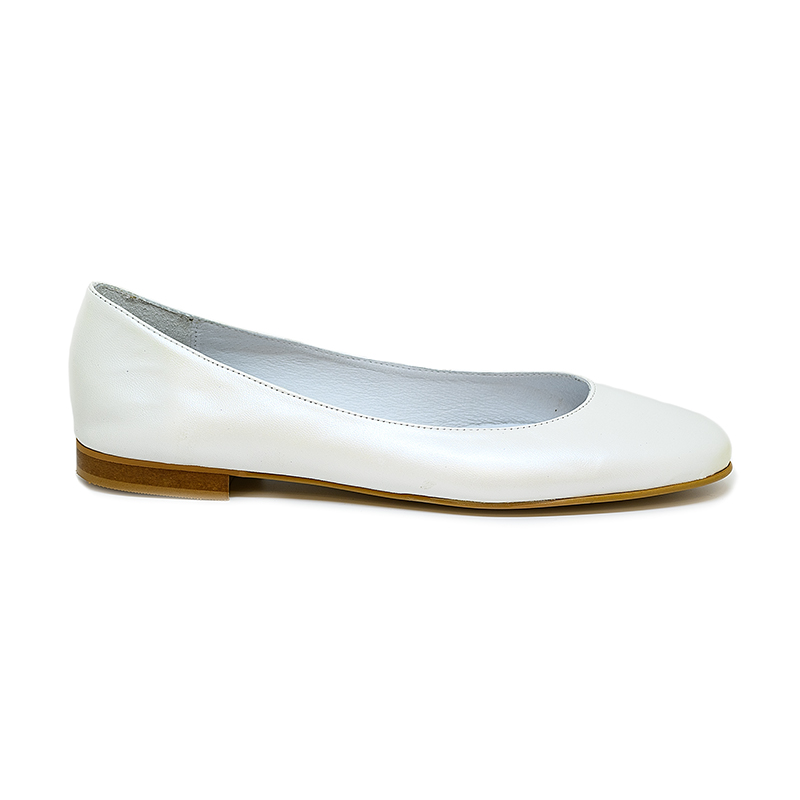 Bigshoes GA1132-02 Δερμάτινη Μπαλαρίνα Πέρλα Λευκή φωτογραφία