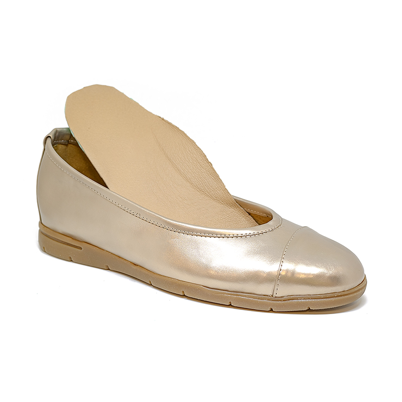 Bigshoes GA1133/C-06 Ανατομική Δερμάτινη Μπαλαρίνα Χρυσό φωτογραφία