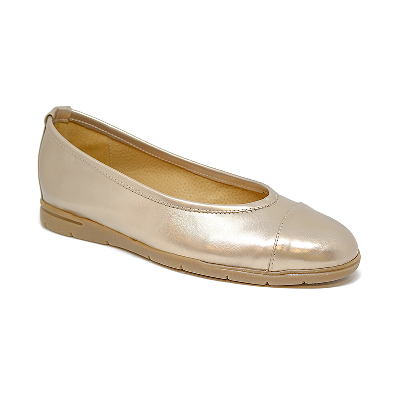 Bigshoes Bigshoes GA1133/C-06 Ανατομική Δερμάτινη Μπαλαρίνα Χρυσό