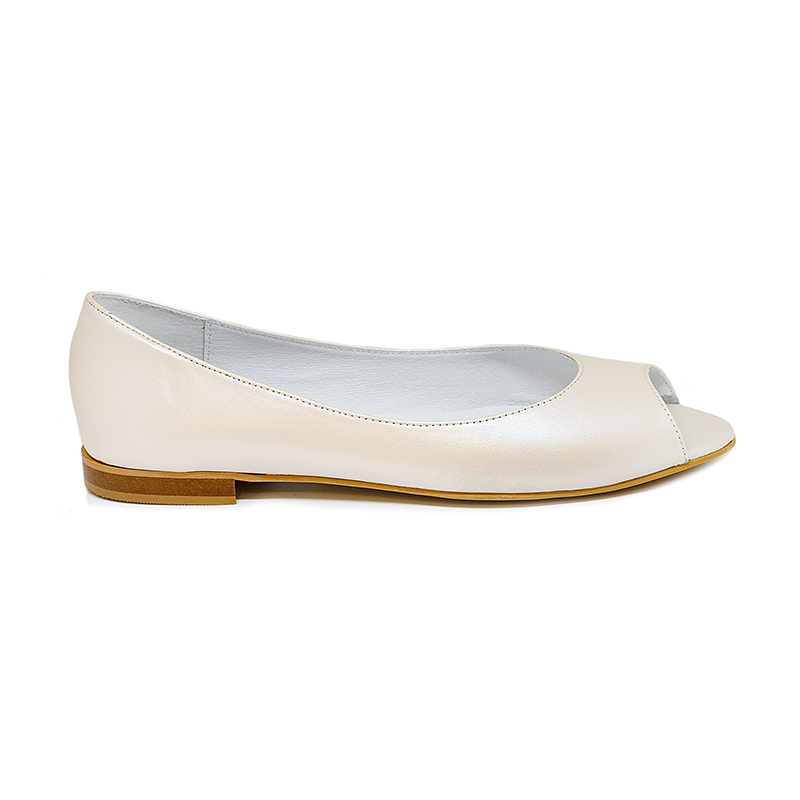 Bigshoes GA1141-13 Δερμάτινο Φλατ Πέρλα φωτογραφία