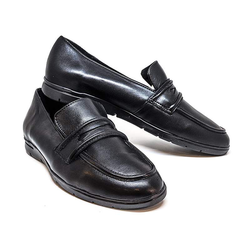 Bigshoes Big Shoes GA1145-01 Ανατομικό Δερμάτινο Μοκασίνι Μαύρο
