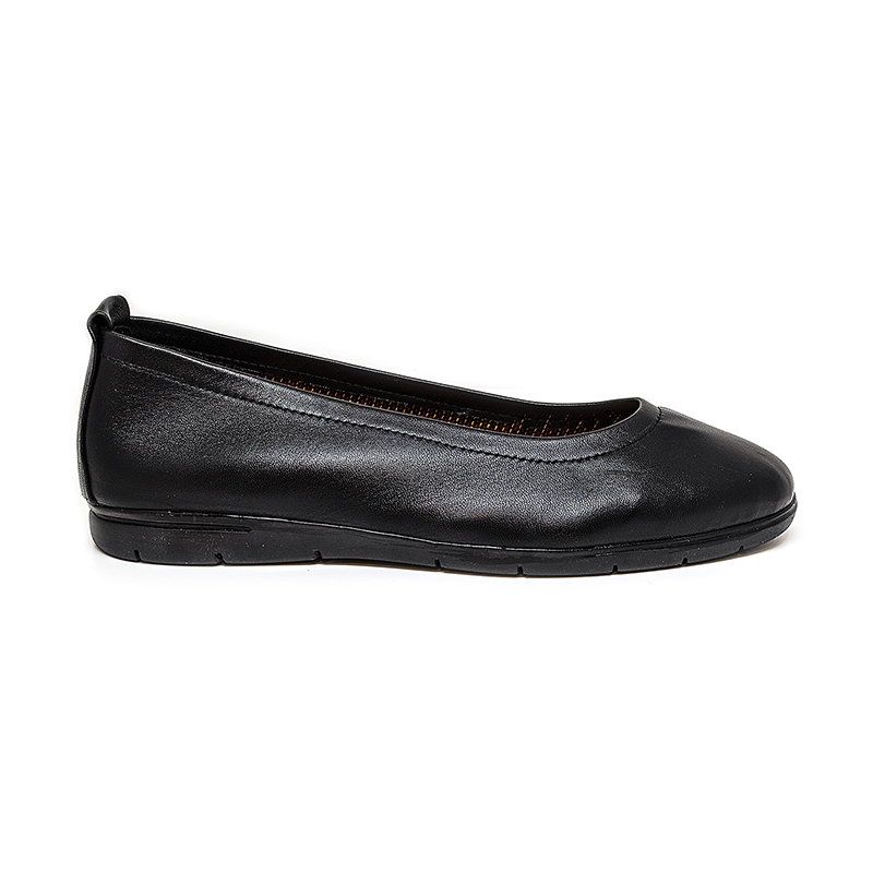 Bigshoes GA1133/C-01/01 Ανατομική Δερμάτινη Μπαλαρίνα Μαύρη φωτογραφία