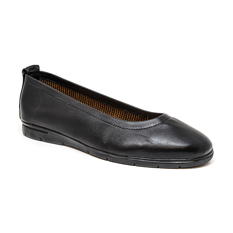 Bigshoes Bigshoes GA1133/C-01/01 Ανατομική Δερμάτινη Μπαλαρίνα Μαύρη