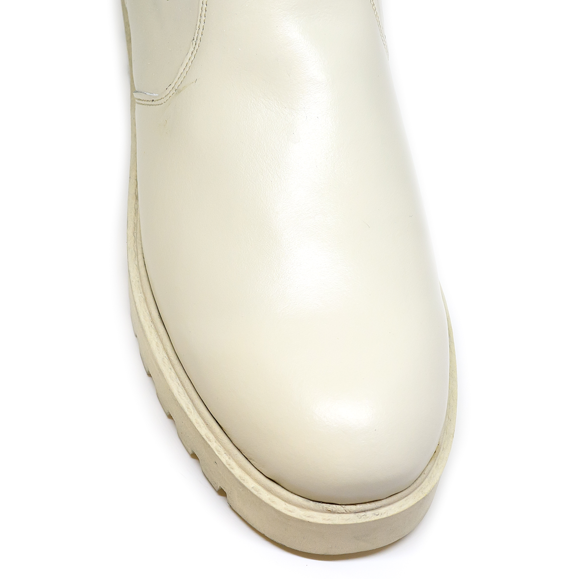 Big Shoes KL10255-02 Δερμάτινο Μποτάκι Ιβουάρ φωτογραφία