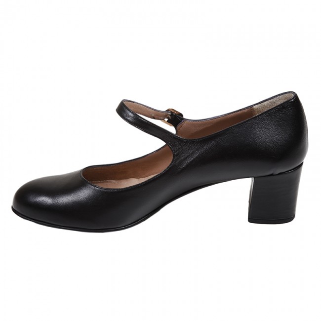 Bigshoes MX1658-01 Δερμάτινη Γόβα Μαύρη 5cm φωτογραφία
