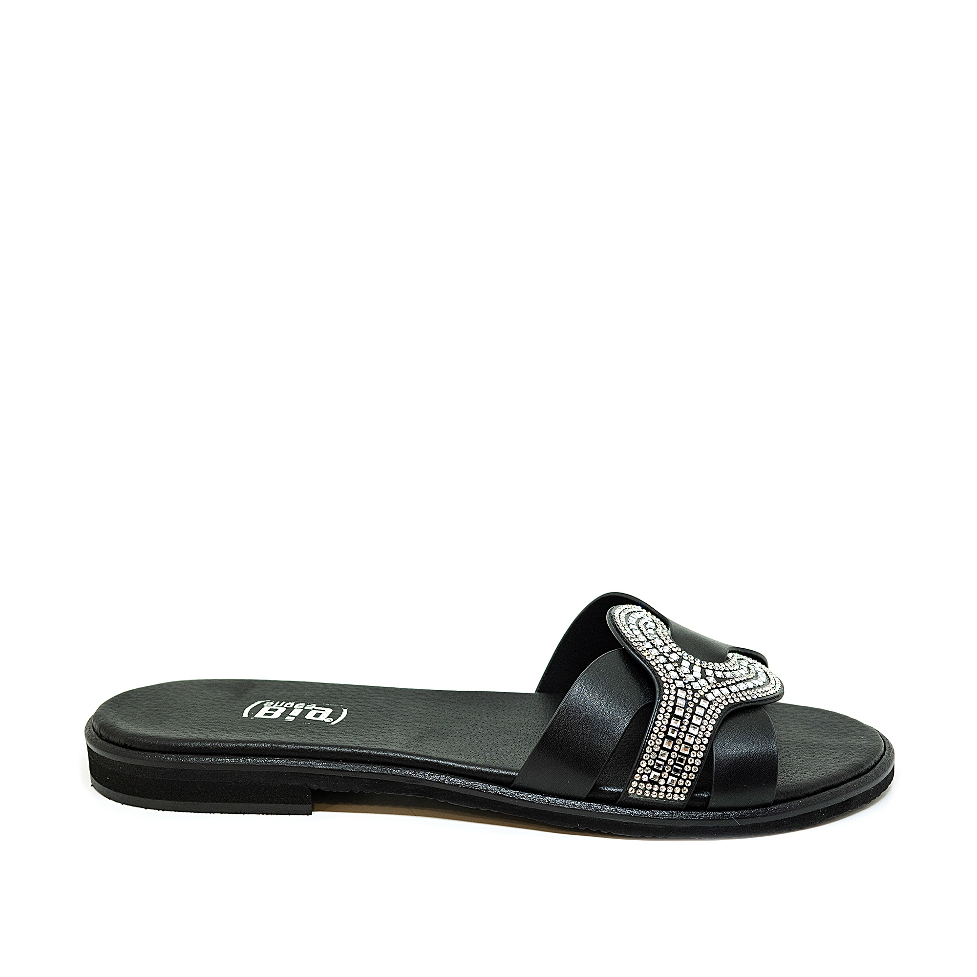 Bigshoes Bigshoes GA0220-01 Δερμάτινη Παντόφλα Mαύρη
