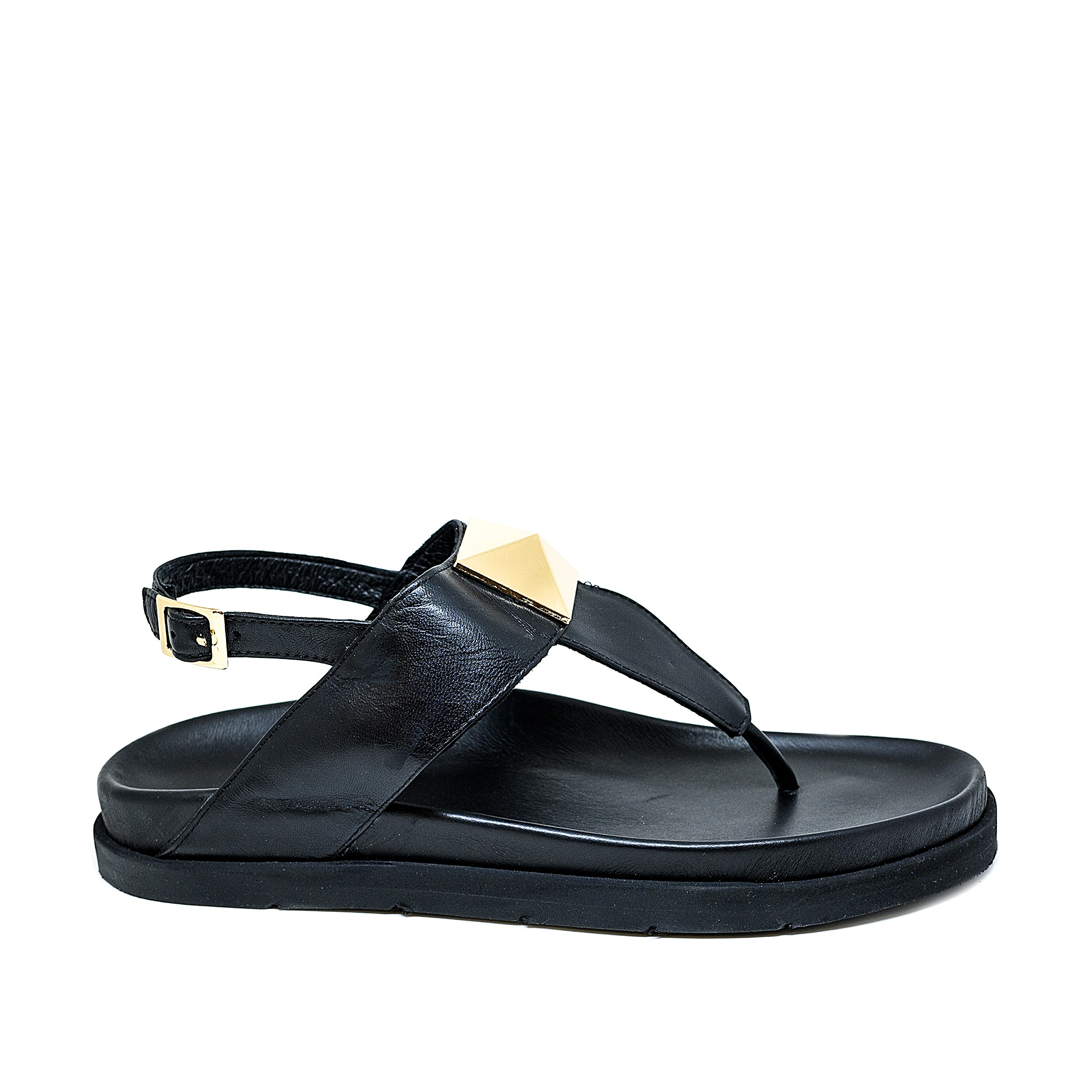 Bigshoes Bigshoes GA0308-01 Δερμάτινo Πέδιλο Μαύρο