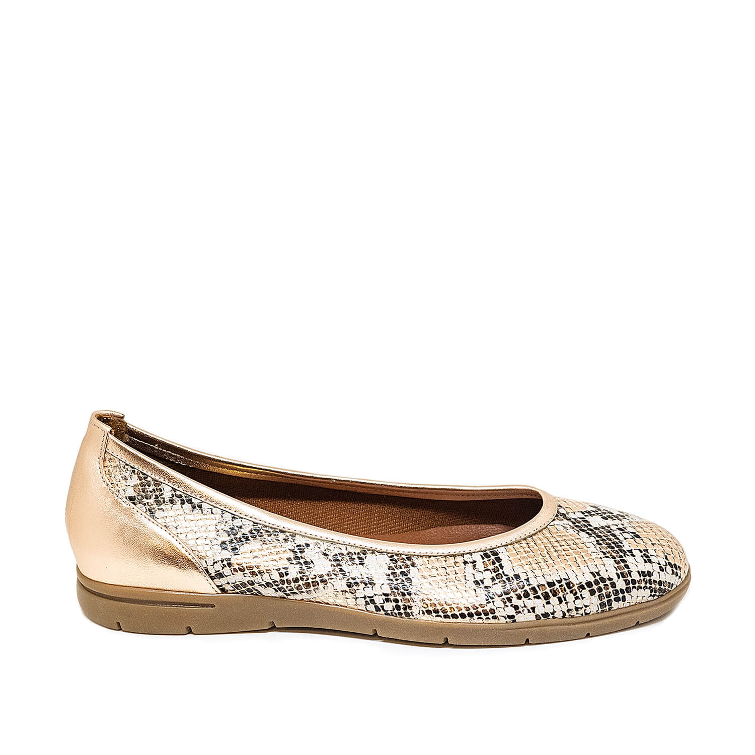Bigshoes Bigshoes GA1130-Snake Δερμάτινη Μπαλαρίνα Φίδι