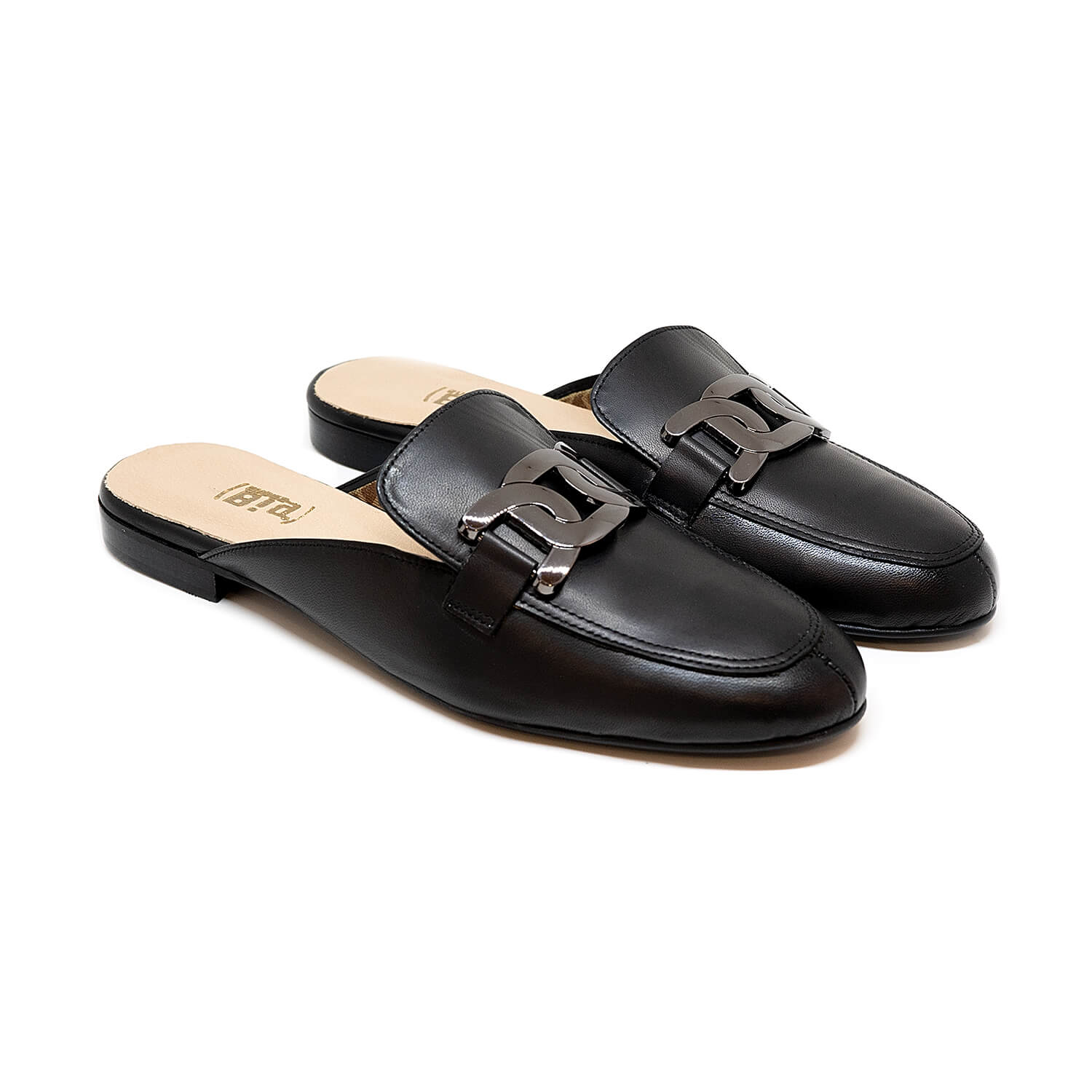 Bigshoes GA1148-01 Δερμάτινο Mule Μαύρο φωτογραφία