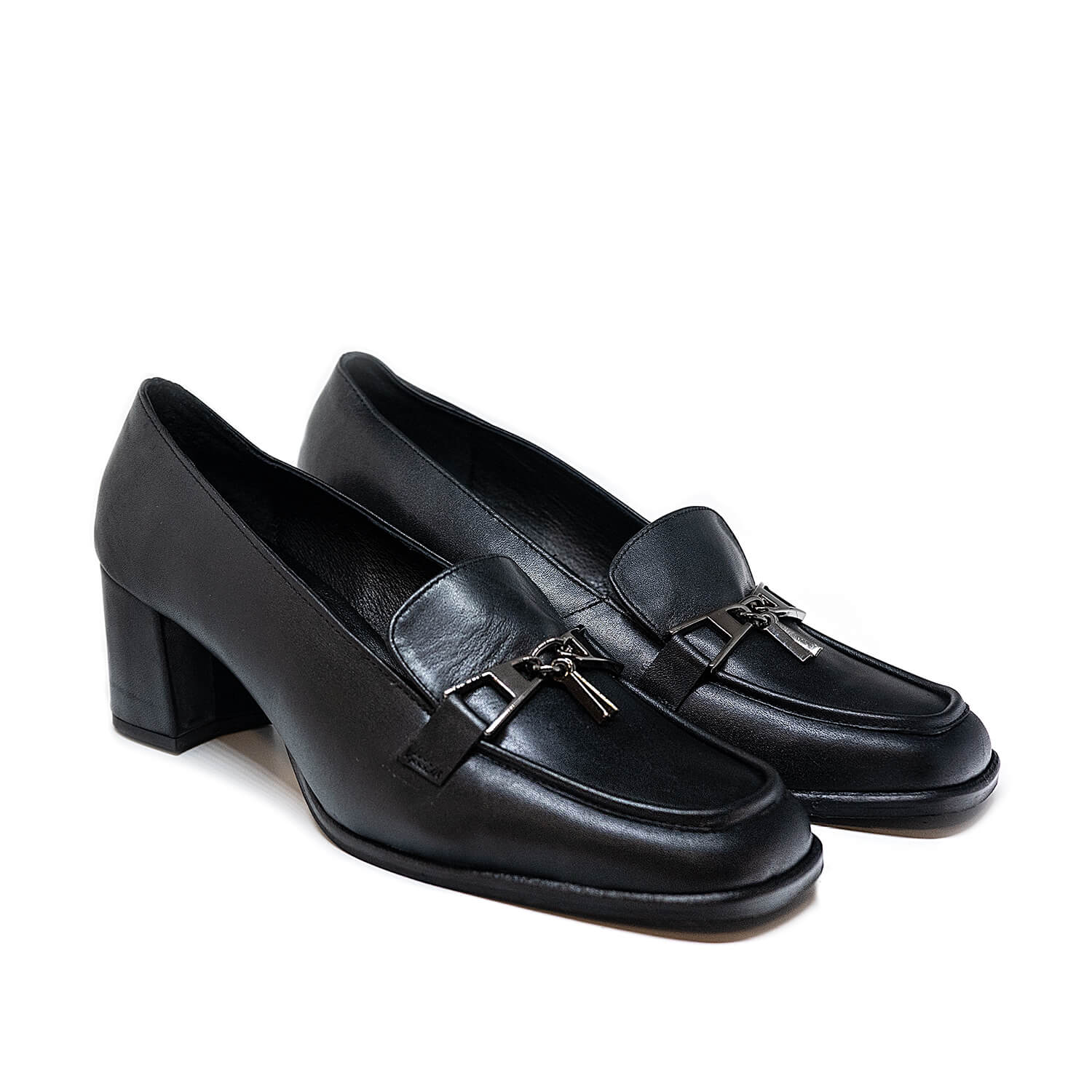 Bigshoes GA1242-01 Δερμάτινη Γόβα Μαύρο 5cm φωτογραφία